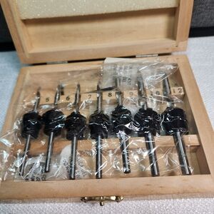 HSS Countersink Bore Drill Bit Set Adjustable Depth Stop Collar Drill Wooden Box